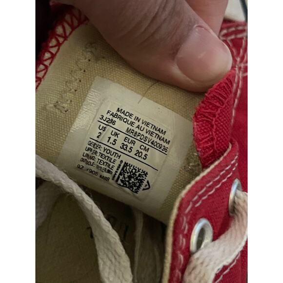 Converse unisex kids 2 red low tops - Picture 4 of 4